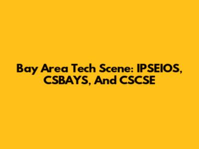 Bay Area Tech Scene: IPSEIOS, CSBAYS, And CSCSE