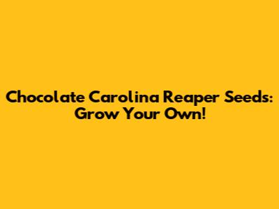 Chocolate Carolina Reaper Seeds: Grow Your Own!