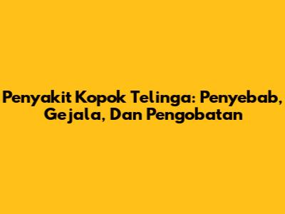Penyakit Kopok Telinga: Penyebab, Gejala, Dan Pengobatan