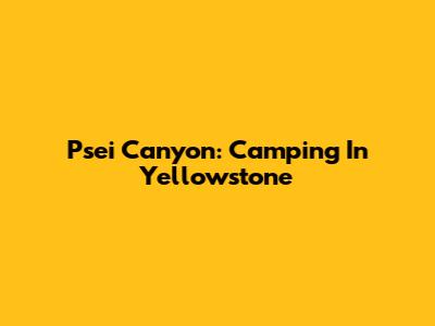 Psei Canyon: Camping In Yellowstone