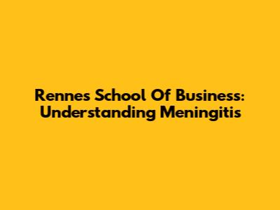 Rennes School Of Business: Understanding Meningitis