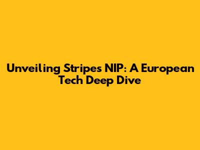 Unveiling Stripe's NIP: A European Tech Deep Dive