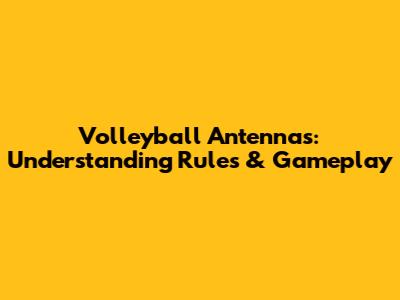 Volleyball Antennas: Understanding Rules & Gameplay